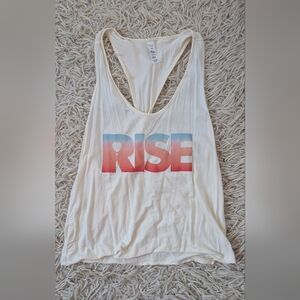 EUC ZYIA Cream Tank Top with Gradient Graphic